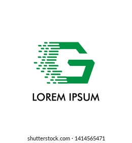 initial G letter logo icon for technology company