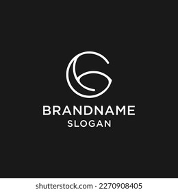 Initialer G-Letter-Logo-Stil einzeln auf schwarzem Hintergrund.