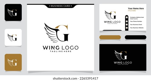 Anfangsbuchstaben G Logo und Flügel Symbol. Wings Design-Element, ursprüngliches Logo Wings G Symbol