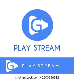 Initial G Letter Simple Modern Multimedia, Video Play, Film, Movie, Stream, Virtual Logo Business Concept