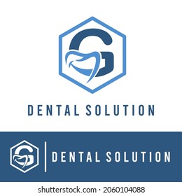 Initial G Letter with Smile for Dental Clinic Business logo Concept. Dentist Orthodontist Health Care Modern Logo Template