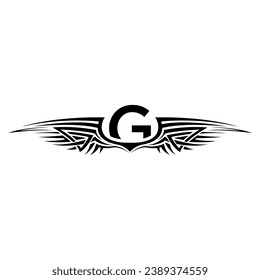 Initial G letter wings logo