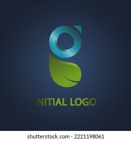 The initial G logo with the concept of nature, green and blue colors symbolize sustainability and fertility. Suitable for use in the environmental and health fields