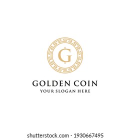 Initial G logo design with ancient greek circle. Clean, professional and luxurious.