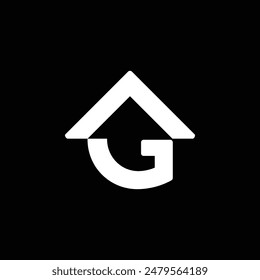 initial G logo design with roof