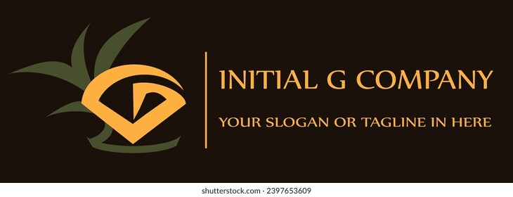 The initial G logo in gold and green looks natural and gives a luxurious impression, whether used for companies in the property sector or others.