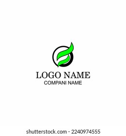 initial g logo with leaves on white background