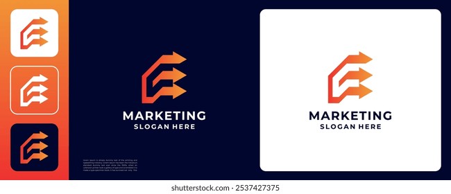 Logotipo inicial de G, letra G con la flecha adentro, utilizable para los logotipos del negocio y de la logística