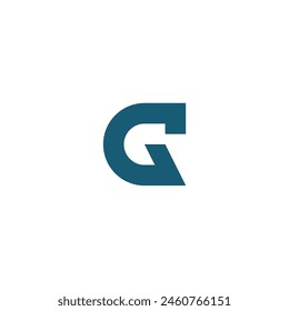 Initial G logo from letter geometric custom design vector in dark blue color 120524