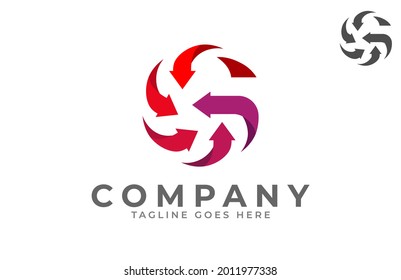 Initial G logo, Letter G,  globe and arrow combination, usable for Business, finance or logistic logo, flat design logo template, vector illustration