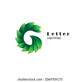 Initial G logo symbolizes green and fresh leaves . Element Template Design