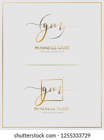 Initial G M GM handwriting logo vector. Letter handwritten logo template.
