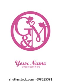 Initial G & M wedding logo template vector