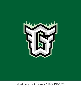 initial G mascot , esport logo vector eps 10