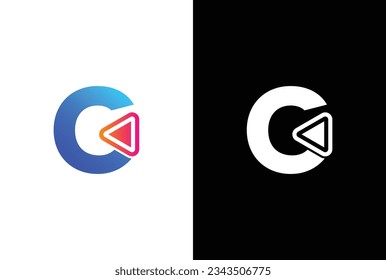 Logotipo inicial de G Media, letra G con botón Reproducir, Usable para logotipos de marca y empresa, Plantilla de logotipo de diseño plano, ilustración vectorial