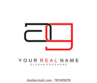 Initial A & G minimalist logo template vector