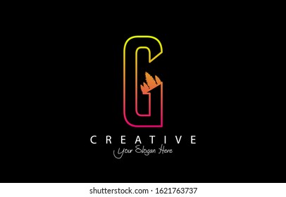 Initial G Modern Design Logo Concept. Creative Icon Logo with Sound Wave Vector Illustration.
