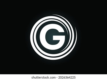 Initial G monogram alphabet in the spiral. Swirl spiral infinity logo design. Font emblem.  Modern vector logo for the business, and company identity