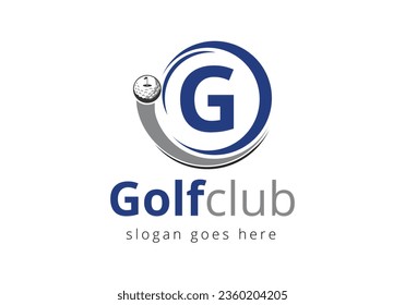 Initial G monogram alphabet with6 Golf Logo Design Template. Hockey Sport Academy Sign, Club Symbol. business, and company identity.