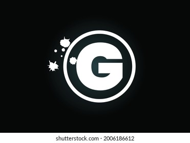 Initial G monogram letter alphabet in a circle with brush splash. Font emblem. Modern vector logo design for painting business and company identity. 