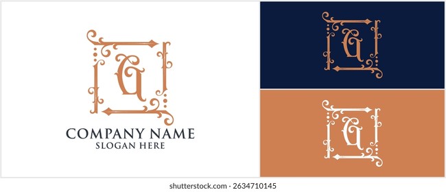 initial G monogram logo, wedding and Fashion logo design, Vector illustration