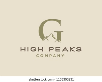 initial G Mountain logo Designs Inspiration