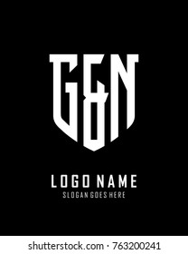 Initial G & N abstract shield logo template vector