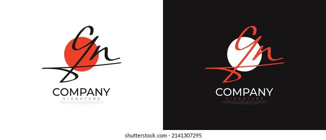 Diseño inicial de los logotipos G y N en estilo elegante y minimalista de escritura a mano. Logo o símbolo de firma de GN para matrimonio, moda, joyería, boutique e identidad de negocios
