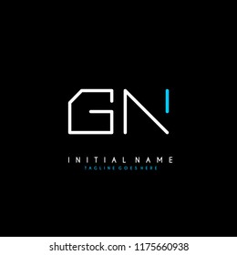 Initial G N minimalist modern logo identity vector