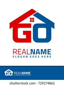 Initial G & O real estate logo template vector