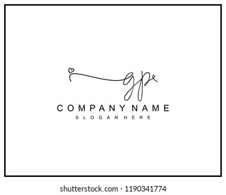 Initial G P handwriting logo template vector