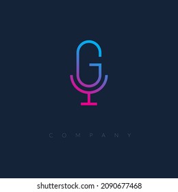 Ursprünglicher G-Podcast-Logo-Design-Vektorgrafik