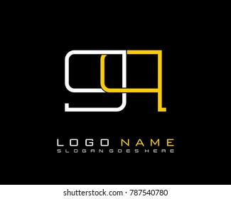 Initial G & Q minimalist logo template vector