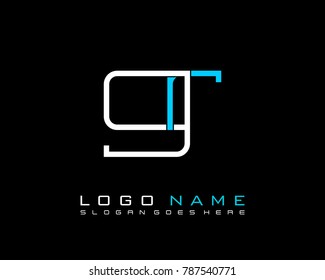 Initial G & R minimalist logo template vector