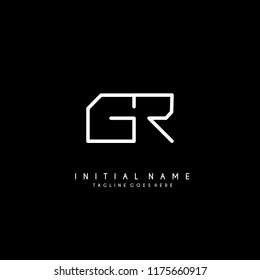 Initial G R minimalist modern logo identity vector