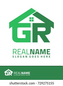 Initial G & R real estate logo template vector