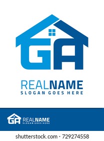 Initial G & A real estate logo template vector