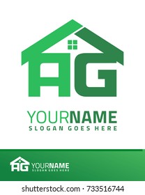 Initial A & G real estate logo template vector