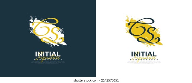 Initiales G- und S-Logo-Design im eleganten und minimalistischen Handschrift-Stil. GS Signature-Logo oder Symbol für Hochzeit, Mode, Schmuck, Boutique und Geschäftsidentität