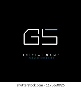 Initial G S minimalist modern logo identity vector