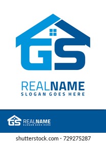 Initial G & S real estate logo template vector