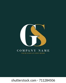 Initial G and S simple design logo template vector