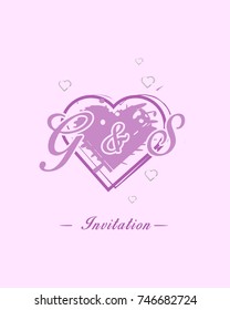 Initial G & S wedding invitation logo template vector