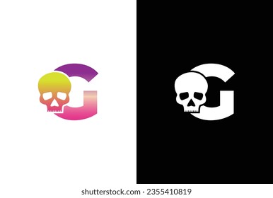 Initial G Skull Logo Design. Letter G Skull Logo or icon template design.