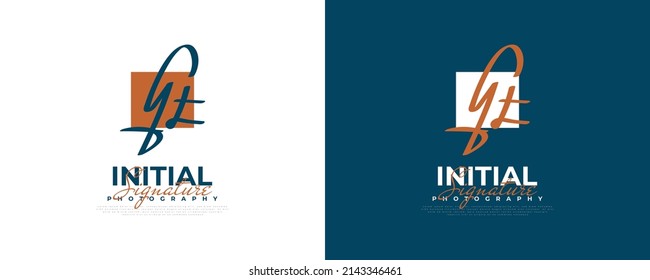 Initiales G- und T-Logo-Design im eleganten und minimalistischen Handschrift-Stil. GT-Signature-Logo oder Symbol für Hochzeit, Mode, Schmuck, Boutique und Unternehmensidentität
