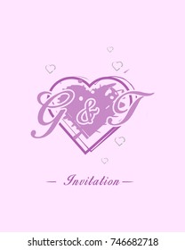 Initial G & T wedding invitation logo template vector