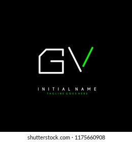 Initial G V minimalist modern logo identity vector