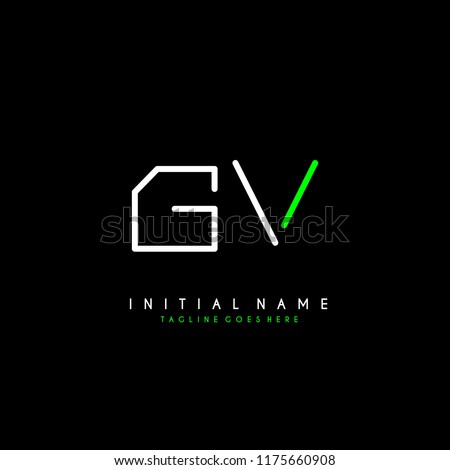 Initial G V minimalist modern logo identity vector
