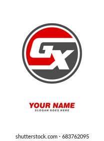 Initial G X circle logo template vector