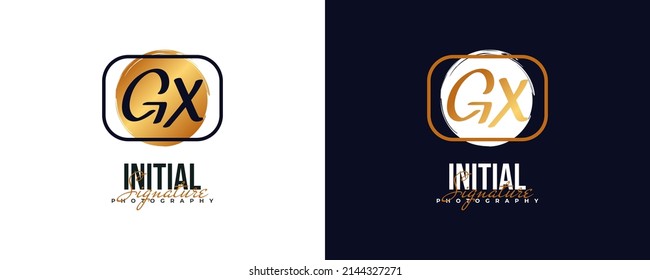 Initial G and X Logo Design in Elegant and Minimalist Handwriting Style. GX Signature Logo or Symbol for Wedding, Fashion, Jewelry, Boutique, and Business Identity